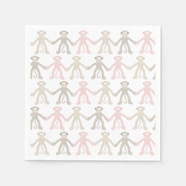 Schöner Babysocke-Affe Serviette (Vorderseite)