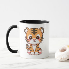 Schöner Babytiger sitzender Cartoon Tasse