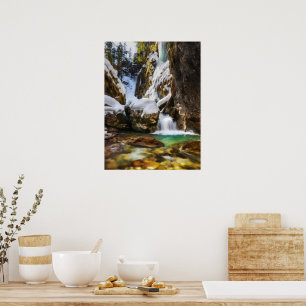 Schöner Bach in Gozd Martuljek Ende des Winters Poster