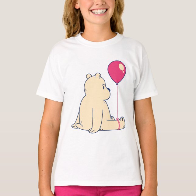 Schöner Bär mit rotem Ballon T-Shirt (Vorderseite)