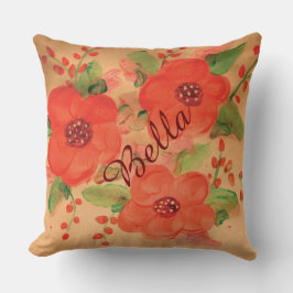 Schöner Barn Red Floral Kissen