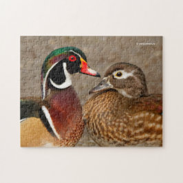Schöner Berührungsmoment zwischen Holzenten Puzzle