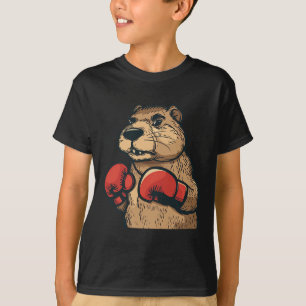 Schöner Biber mit rotem Boxhandschuh Kostüm T-Shirt
