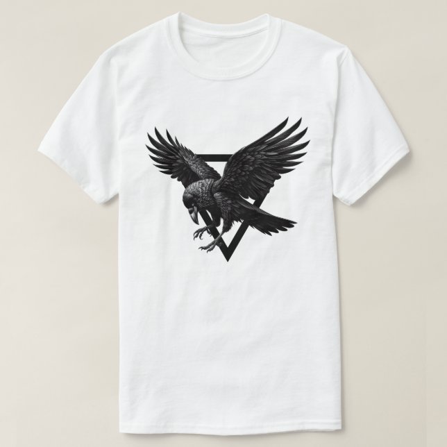 Schöner Black Crow Raven Bird T-Shirt (Design vorne)
