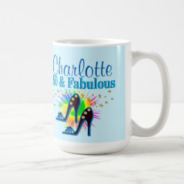 SCHÖNER BLAU PERSONALISIERT 50. GEBURTSTAG TASSE