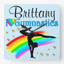 SCHÖNER BLAU PERSONALISIERT GYMNAST-KLOCK