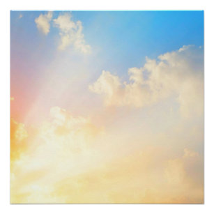 Schöner blauer Himmel mit Wolken, die Schönheit de Poster