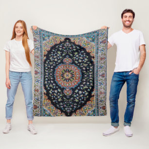 Schöner blauer orientalischer antiker Kilim-Teppic Fleecedecke