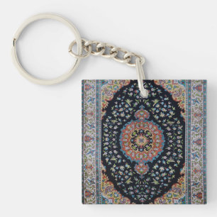 Schöner blauer orientalischer antiker Kilim-Teppic Schlüsselanhänger