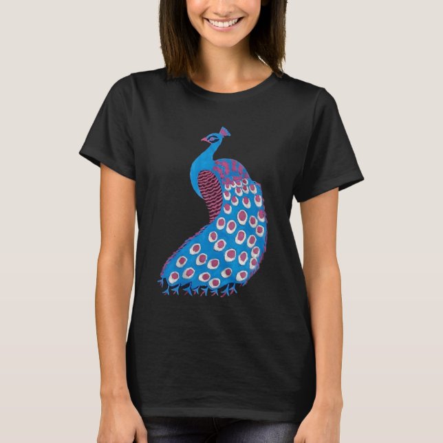 Schöner blauer Pfau T-Shirt (Vorderseite)