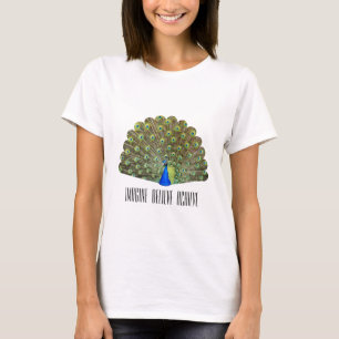 Schöner Blauer Pfauen Vogel T-Shirt