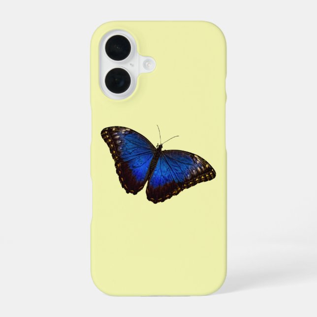 Schöner blauer Schmetterling iPhone 16 Hülle (Rückseite)