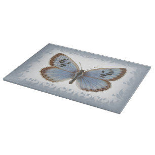 Schöner blauer Schmetterling Schneidebrett