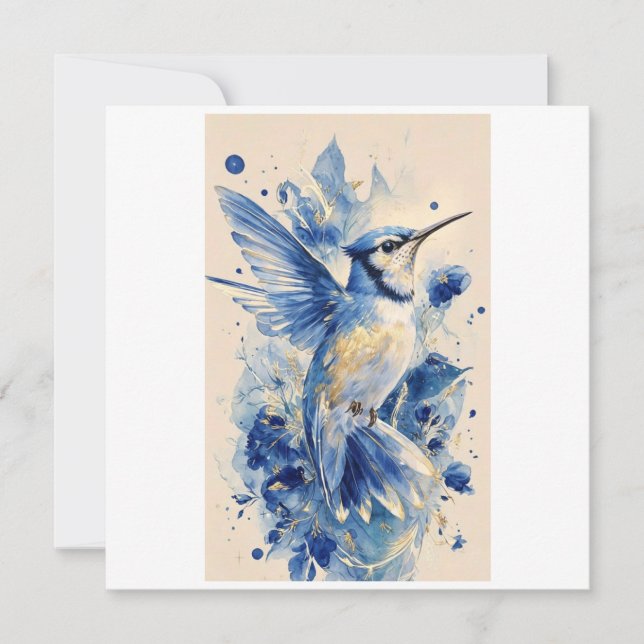schöner blauer Vogel  Karte (Vorderseite)