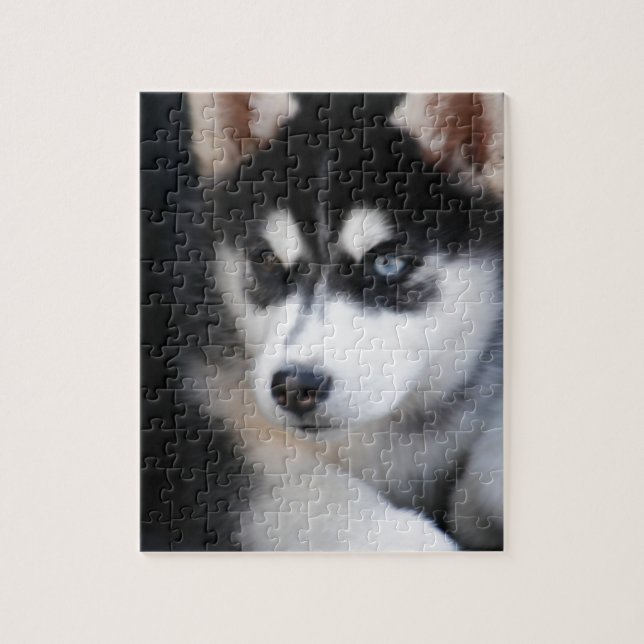Schöner blaues Augen-sibirischer Husky 2 Puzzle (Vertikal)