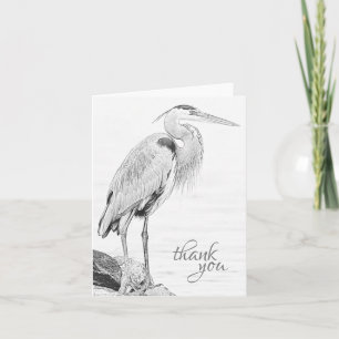 Schöner Blauwalzen-Wasservogel-Skizze Dankeskarte
