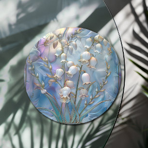 Schöner Blick auf die gläserne Lily des Tals Pappteller