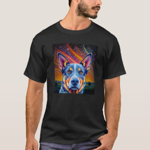 Schöner Blue Heeler Australian Cattle Dog mit s T-Shirt