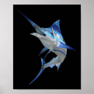 Schöner Blue Marlin Fischen Kurzurlaub Poster