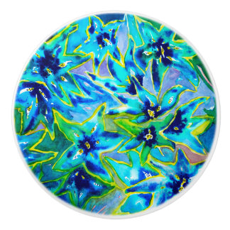 Schöner Blumen-Wasserfarben-Keramik-Türknauf Keramikknauf