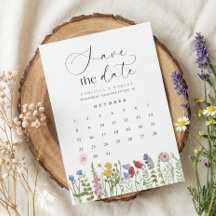 Schöner Blumen-Wildblumen-Hochzeitskalender