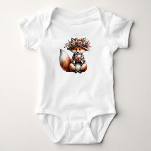 Schöner Blumenfox Baby Strampler