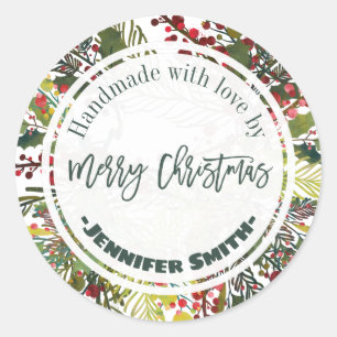 Schöner Blumenhandwerk mit Liebe Runder Aufkleber