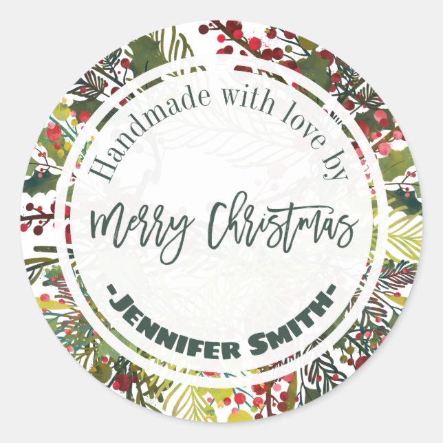 Schöner Blumenhandwerk mit Liebe Runder Aufkleber (Vorderseite)