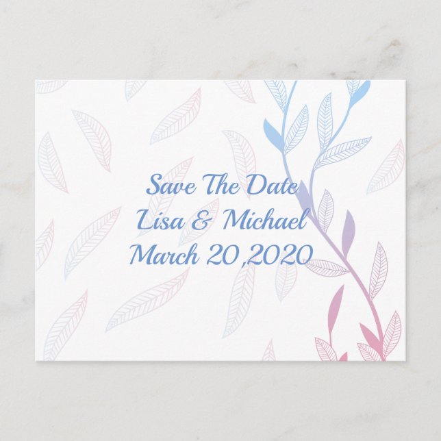 Schöner Blumenrahmen Ankündigungspostkarte (Vorderseite)