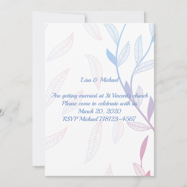 Schöner Blumenrahmen Einladung (Vorderseite)