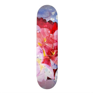 Schöner Blumenstrauß der Blumen Skateboard