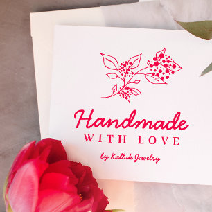 Schöner Blumenstrauß mit Liebe-Zitat Gummistempel