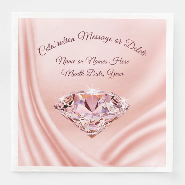 Schöner Blush Wedding Napkins mit IHREM TEXT Serviette (Vorderseite)