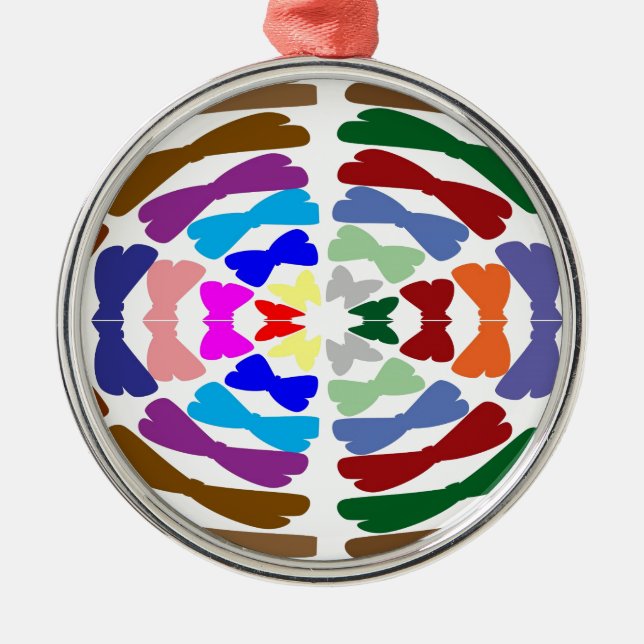 Schöner Bogen-Krawatten-Tanz - genießen Sie Silbernes Ornament (Vorne)