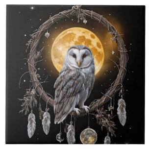 Schöner Bohemian-Dreamcatcher-Uhu Fliese
