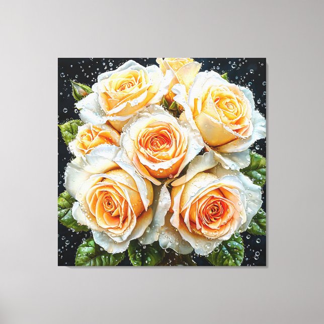 Schöner Bouquet mit Rose Leinwanddruck (Vorderseite)