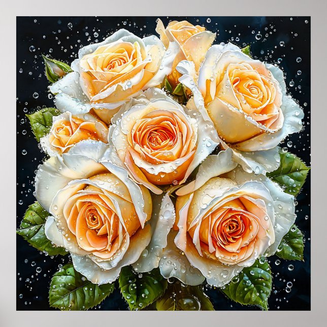 Schöner Bouquet mit Rose Poster (Vorne)