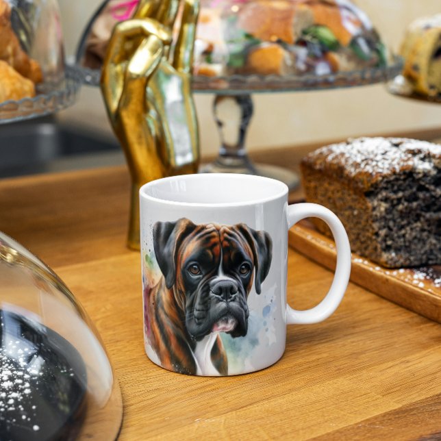 Schöner Boxer Hund in Wasserfarbe Kaffeetasse (Von Creator hochgeladen)