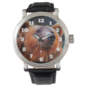 Schöner brauner Bär Portrait Wildlife Foto Armbanduhr
