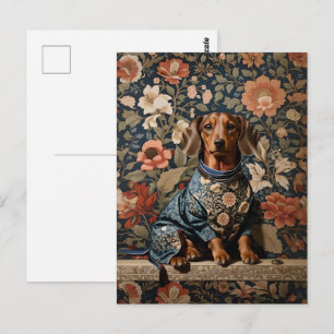 Schöner brauner Dachshund Dachshund-Porträt Postkarte