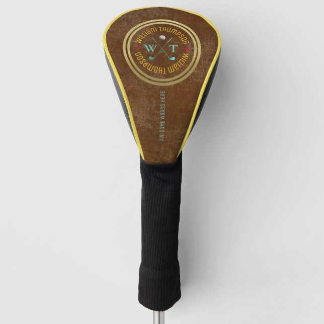 schöner brauner Golf-Kopfdeckel Golf Headcover (Vorderseite)