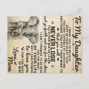 Schöner Brief an Tochter   Liebliches Geschenk Ankündigungspostkarte