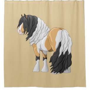 Schöner Buckskin Pinto Sinti und Roma Vanner Entwu Duschvorhang