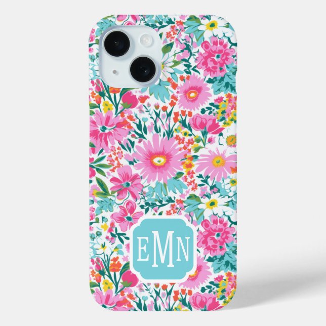Schöner Bunter Garten Monogramm Case-Mate iPhone Hülle (Rückseite)