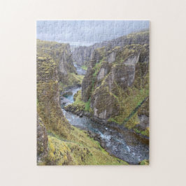 Schöner Canyon in Island; Fjaðrárgljúfur Puzzle