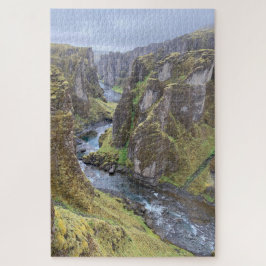 Schöner Canyon in Island; Fjaðrárgljúfur Puzzle