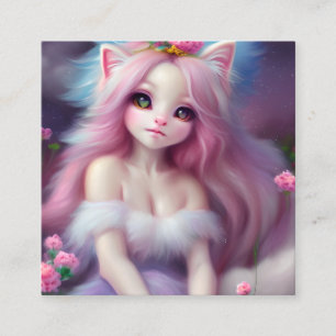 Schöner Cartoon Cat Baby Quadratische Visitenkarte