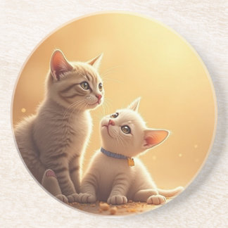 Schöner Cat Couple Untersetzer
