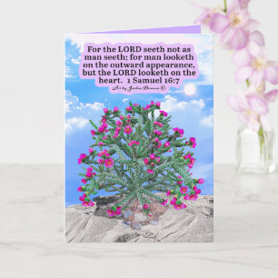 Schöner Cholla-Kaktus Schriftstelle 1 Samuel 16:7 Karte
