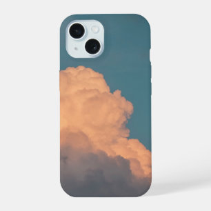 Schöner Cloud-Handyhülle (Türkis/Orange) iPhone 15 Hülle